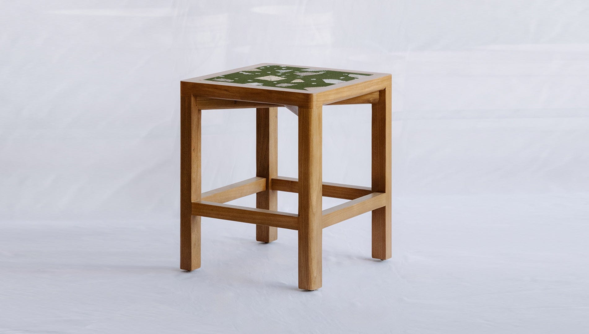 reddie-raw square side table 45W x 45D x 45H *cm / COMBO~Eucalyptus / Solid Reclaimed Teak Wood~Natural Rita Square Side Table COMBO