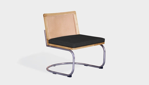 reddie-raw lounge chair 60W x 65D x 79H *cm (42H seat) / Solid Reclaimed Teak Wood~Oak / Leather~Black Rosie Rattan Lounge Cantilever Chair