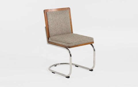 reddie-raw dining chair 45W x 61D x 82H *cm (45H seat) / Solid Reclaimed Teak Wood~Natural / Fabric~Davano Paper Bank Rosie Upholstered Cantilever Chair