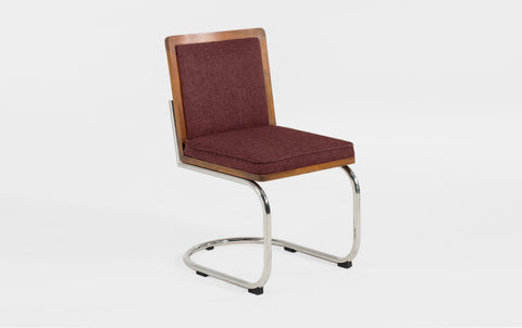 reddie-raw dining chair 45W x 61D x 82H *cm (45H seat) / Solid Reclaimed Teak Wood~Natural / Fabric~Davano Sangria Rosie Upholstered Cantilever Chair