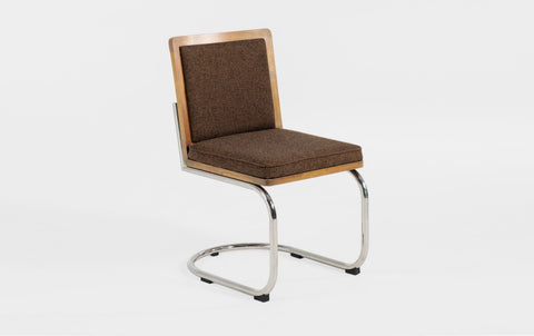 reddie-raw dining chair 45W x 61D x 82H *cm (45H seat) / Solid Reclaimed Teak Wood~Oak / 100% Wool Fabric~Textile 23 030 brown Rosie Upholstered Cantilever Chair