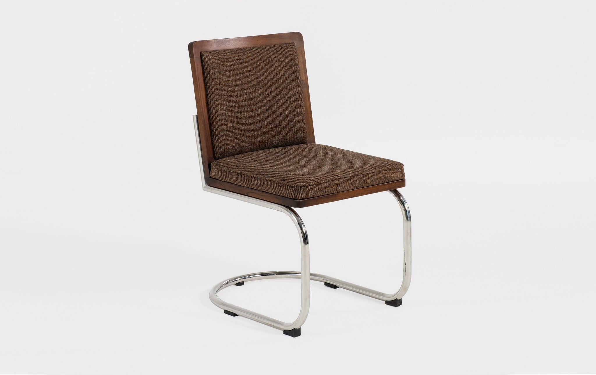 reddie-raw dining chair 45W x 61D x 82H *cm (45H seat) / Solid Reclaimed Teak Wood~Walnut / 100% Wool Fabric~Textile 23 030 brown Rosie Upholstered Cantilever Chair