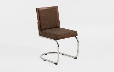 reddie-raw dining chair 45W x 61D x 82H *cm (45H seat) / Solid Reclaimed Teak Wood~Walnut / 100% Wool Fabric~Textile 23 030 brown Rosie Upholstered Cantilever Chair