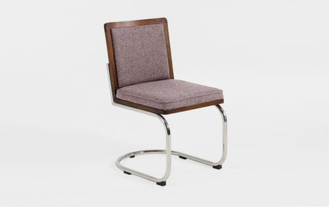 reddie-raw dining chair 45W x 61D x 82H *cm (45H seat) / Solid Reclaimed Teak Wood~Walnut / 100% Wool Fabric~Textile 23 489 pink stripe Rosie Upholstered Cantilever Chair