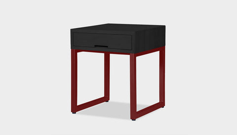 reddie-raw bedside table 45W x 45D x 55H *cm / Solid Reclaimed Wood~Black / Metal~Rust Suzy Bedside Table High Square