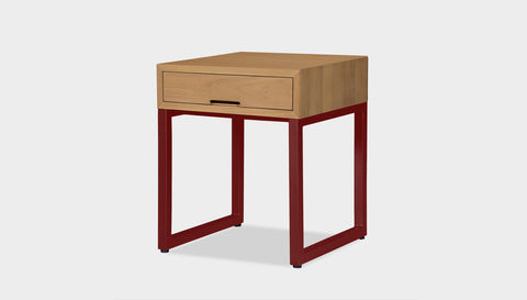 reddie-raw bedside table 45W x 45D x 55H *cm / Solid Reclaimed Wood~Oak / Metal~Rust Suzy Bedside Table High Square