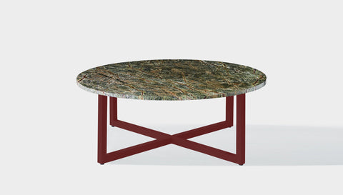 reddie-raw round coffee table 90dia x 35H *cm / Stone~Forest Green / Metal~Rust Suzy Coffee Table Round