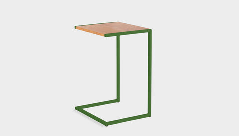 reddie-raw laptop table 45W x 40D x 65H *cm / Wood-Veneer~Teak / Metal~Green Suzy Laptop Table