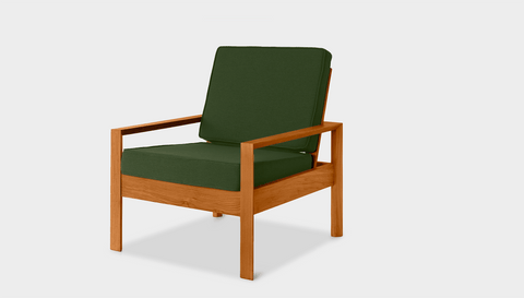 reddie-raw lounge chair 74W x 78D x 78H *cm (40H seat) / Solid Reclaimed Teak Wood~Natural / Fabric~Davano Green Suzy Lounge Chair