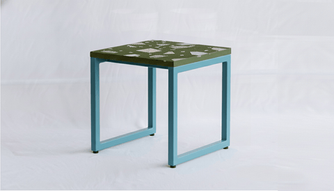 reddie-raw square side table 45W x 45D x 45H *cm / Collab~Green / Metal~Blue Suzy Side Table Square COLLAB