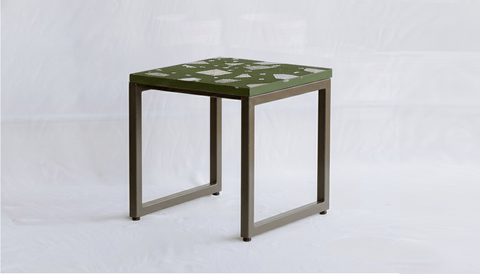 reddie-raw square side table 45W x 45D x 45H *cm / Collab~Green / Metal~Grey Suzy Side Table Square COLLAB