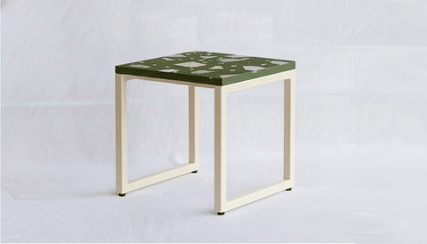reddie-raw square side table 45W x 45D x 45H *cm / Collab~Green / Metal~White Suzy Side Table Square COLLAB