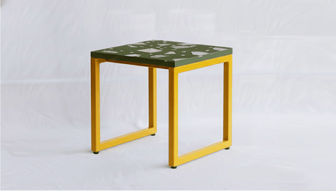 reddie-raw square side table 45W x 45D x 45H *cm / Collab~Green / Metal~Yellow Suzy Side Table Square COLLAB