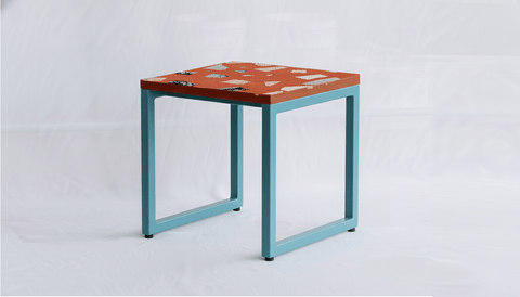 reddie-raw square side table 45W x 45D x 45H *cm / Collab~Pink / Metal~Blue Suzy Side Table Square COLLAB