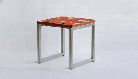 reddie-raw square side table 45W x 45D x 45H *cm / Collab~Pink / Metal~Galvanised Suzy Side Table Square COLLAB