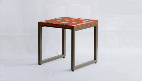 reddie-raw square side table 45W x 45D x 45H *cm / Collab~Pink / Metal~Grey Suzy Side Table Square COLLAB
