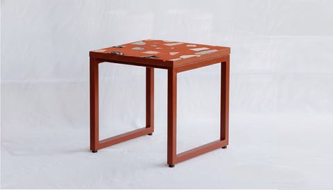 reddie-raw square side table 45W x 45D x 45H *cm / Collab~Pink / Metal~Rust Suzy Side Table Square COLLAB