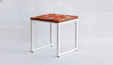 reddie-raw square side table 45W x 45D x 45H *cm / Collab~Pink / Metal~White Suzy Side Table Square COLLAB