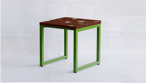 reddie-raw square side table 45W x 45D x 45H *cm / Collab~Rust / Metal~Green Suzy Side Table Square COLLAB