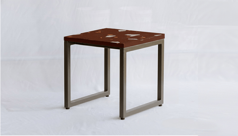 reddie-raw square side table 45W x 45D x 45H *cm / Collab~Rust / Metal~Grey Suzy Side Table Square COLLAB