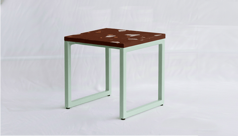 reddie-raw square side table 45W x 45D x 45H *cm / Collab~Rust / Metal~Mint Suzy Side Table Square COLLAB