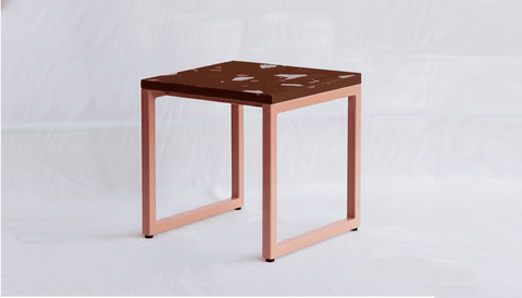 reddie-raw square side table 45W x 45D x 45H *cm / Collab~Rust / Metal~Pink Suzy Side Table Square COLLAB