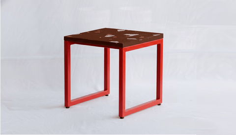 reddie-raw square side table 45W x 45D x 45H *cm / Collab~Rust / Metal~Red Suzy Side Table Square COLLAB
