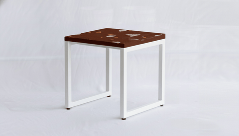 reddie-raw square side table 45W x 45D x 45H *cm / Collab~Rust / Metal~White Suzy Side Table Square COLLAB