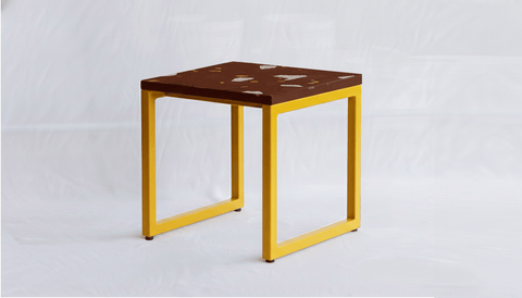 reddie-raw square side table 45W x 45D x 45H *cm / Collab~Rust / Metal~Yellow Suzy Side Table Square COLLAB