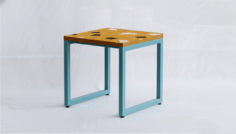 reddie-raw square side table 45W x 45D x 45H *cm / Collab~Yellow / Metal~Blue Suzy Side Table Square COLLAB