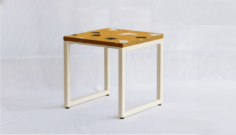 reddie-raw square side table 45W x 45D x 45H *cm / Collab~Yellow / Metal~Cream Suzy Side Table Square COLLAB