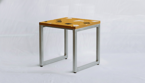 reddie-raw square side table 45W x 45D x 45H *cm / Collab~Yellow / Metal~Galvanised Suzy Side Table Square COLLAB