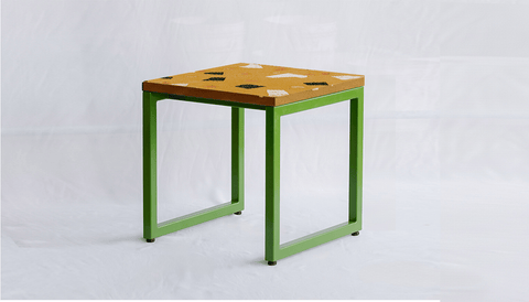 reddie-raw square side table 45W x 45D x 45H *cm / Collab~Yellow / Metal~Green Suzy Side Table Square COLLAB