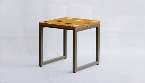 reddie-raw square side table 45W x 45D x 45H *cm / Collab~Yellow / Metal~Grey Suzy Side Table Square COLLAB