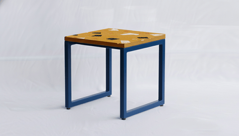 reddie-raw square side table 45W x 45D x 45H *cm / Collab~Yellow / Metal~Navy Suzy Side Table Square COLLAB