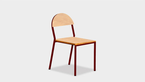 reddie-raw dining chair 42W x 52D x 80H *cm (45H seat) / Wood Veneer~Oak / Metal~Rust Suzy Stackable Dining Chair Round