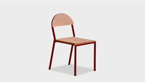 reddie-raw dining chair 42W x 52D x 80H *cm (45H seat) / Wood Veneer~Teak / Metal~Rust Suzy Stackable Dining Chair Round