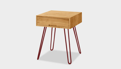 reddie-raw bedside table 45W x 45D x 55H *cm / Solid Reclaimed Wood~Oak / Metal~Rust Willy Bedside Table High Square