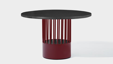 reddie-raw round 120dia x 75H *cm / Solid Reclaimed Wood~Black / Metal~Rust Willy Cage Table - Wood