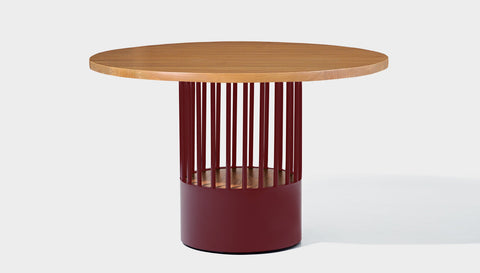 reddie-raw round 120dia x 75H *cm / Solid Reclaimed Wood~Natural / Metal~Rust Willy Cage Table - Wood