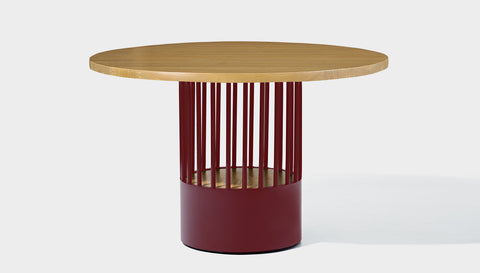 reddie-raw round 120dia x 75H *cm / Solid Reclaimed Wood~Oak / Metal~Rust Willy Cage Table - Wood
