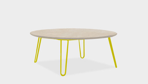 reddie-raw round coffee table 90dia x 35H *cm / Stone~Beige / Metal~Yellow Willy Coffee Table Round