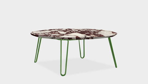reddie-raw round coffee table 90dia x 35H *cm / Stone~Calacatta Viola / Metal~Green Willy Coffee Table Round