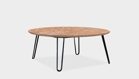 reddie-raw round coffee table 90dia x 35H *cm / Stone~Peach / Metal~Black Willy Coffee Table Round