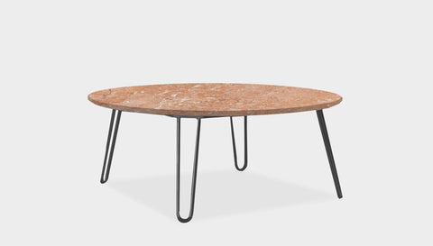 reddie-raw round coffee table 90dia x 35H *cm / Stone~Peach / Metal~Grey Willy Coffee Table Round
