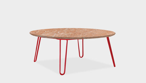 reddie-raw round coffee table 90dia x 35H *cm / Stone~Peach / Metal~Red Willy Coffee Table Round