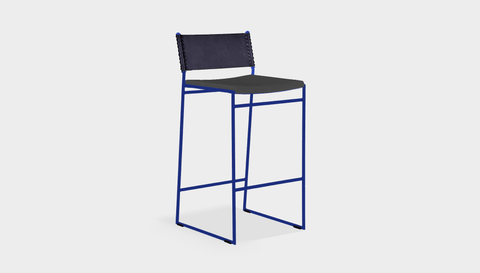 reddie-raw stool 47W x 49D x 90H *cm (65H seat) / Fabric~Blush Antrazit / Metal~Navy Willy Sling Bar Stool