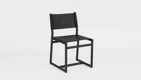 reddie-raw dining chair 50W x 51D x 83H *cm (45H seat) / Leather~Black / Solid Reclaimed Teak Wood~Black Willy Sling Dining Chair Wood