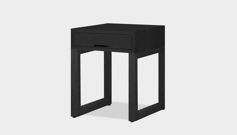 reddie-raw bedside table 45W x 45D x 55H *cm / Wood Teak~Black / Wood Teak~Black Suzy Bedside Table High Square