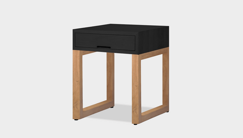 reddie-raw bedside table 45W x 45D x 55H *cm / Wood Teak~Black / Wood Teak~Oak Suzy Bedside Table High Square